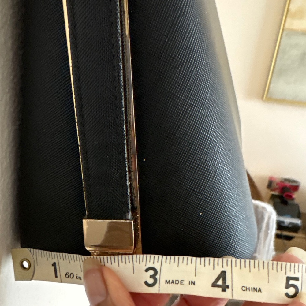 Miztique Classic Structured Black Shoulder Bag with Gold Hardware - Picture 11 of 11
